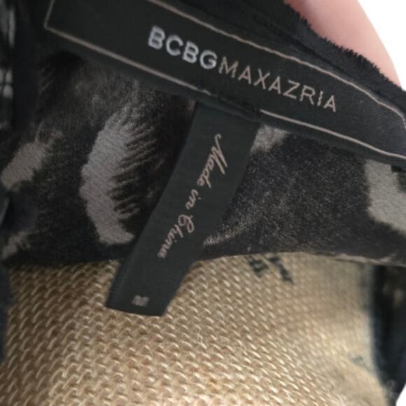 BCBGMaxAzria Tina Silk Feather Print Shirt Dress Medium - Picture 6 of 9